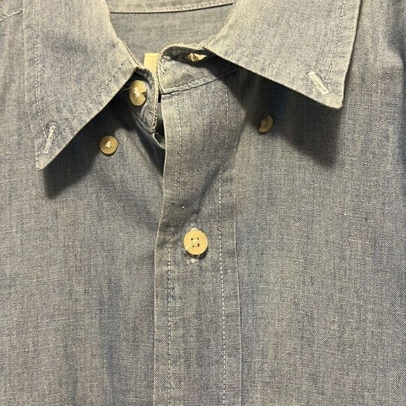 Eddie Bauer Mens Short Sleeve‎ Button Down Cotton Shirt Large tall 100% cotton - Picture 4 of 6